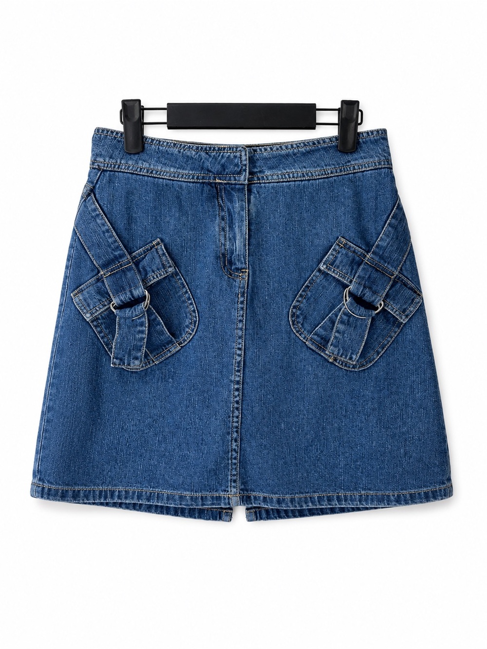 Vintage 90s Nevada Denim Skort Skirt Shorts Utility Cargo Ring Detail Y2K Size 4